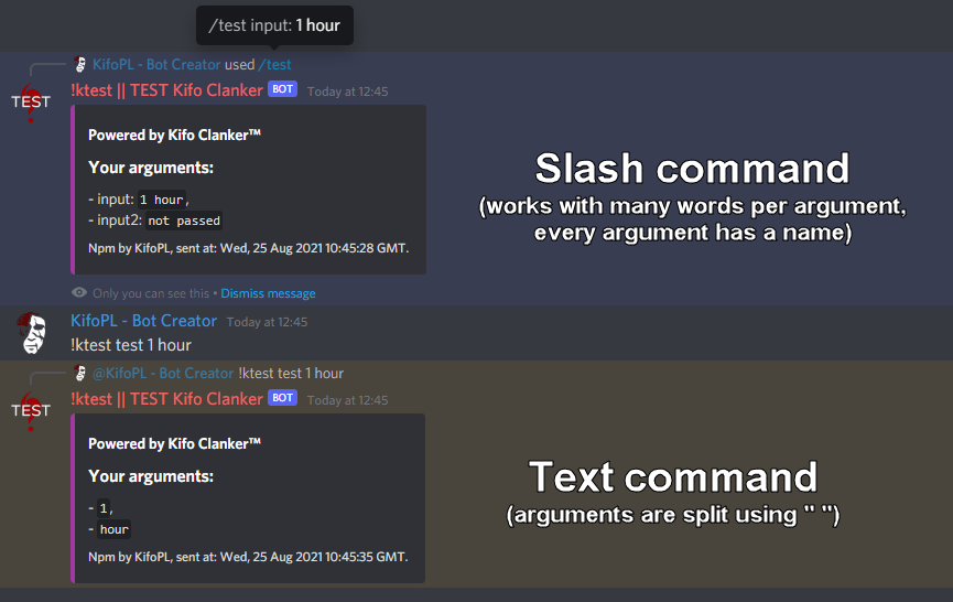 slash vs text cmds